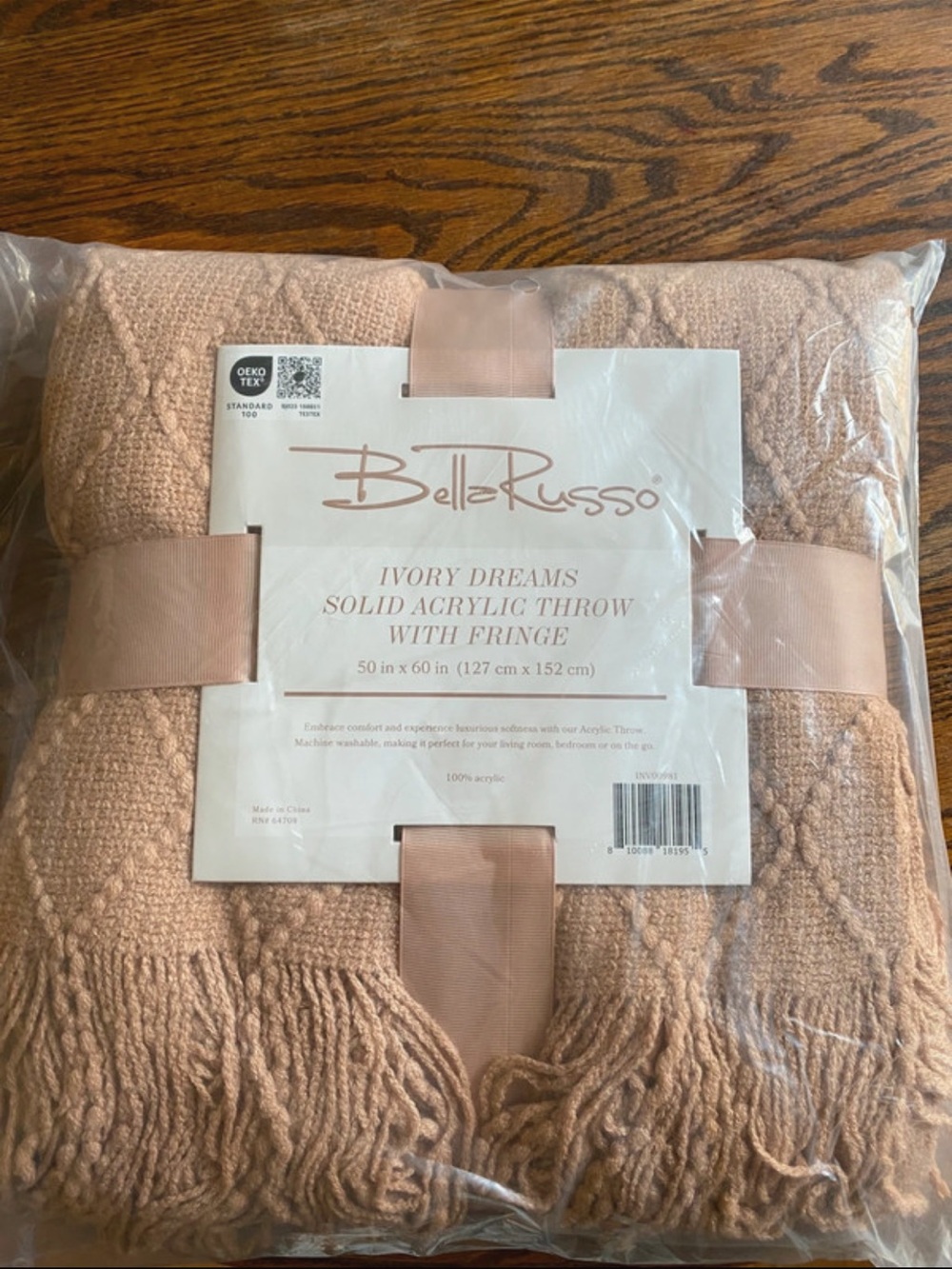 Bella Russo Ivory Dreams Acrylic Throw with Fringe - Ivory